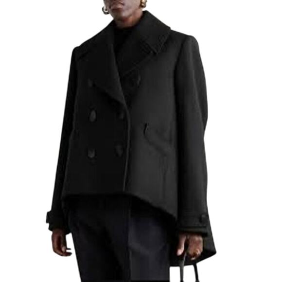 Givenchy NWT Oversized Asymmetric Cropped Double Breasted Wool Coat Size 44 - Picture 10 of 10